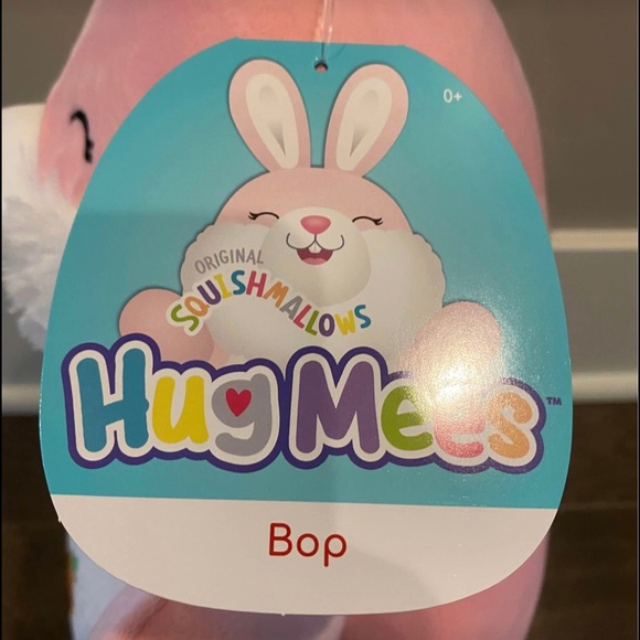 🚫SOLD🚫 Squishmallows Hop The Pink Bunny Easter Hug Mees 14” HTF With Carrot - Picture 6 of 6